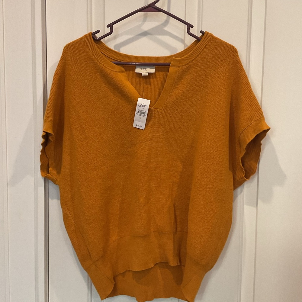 NWT LOFT dark mustard yellow Knit Sweater
